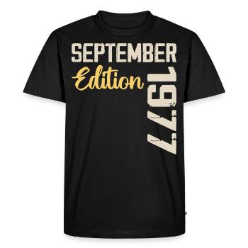 Septembre 1977 - 47e Anniversaire September 1977 - T-shirt Premium bio Homme - noir - Devant - Nico (187cm)