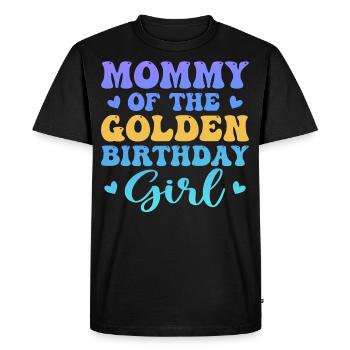 Mommy of the golden birthday girl - T-shirt Premium bio Homme - noir - Devant - Nico (187cm)