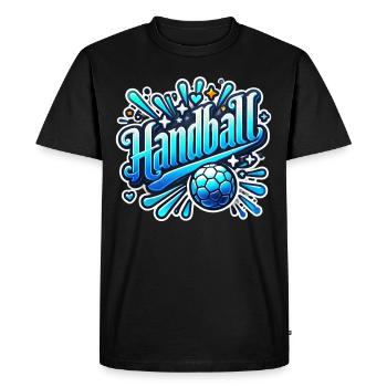 Cool handball design for handball players - Men's Premium Organic T-Shirt - black - Front - Nico (187cm)