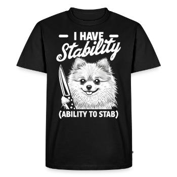 J’ai la capacité de stabilité pour poignarder - T-shirt Premium bio Homme - noir - Devant - Nico (187cm)
