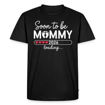Bientôt maman 2026– T-shirt pour bébé Loading Bar - T-shirt Premium bio Homme - noir - Devant - Nico (187cm)