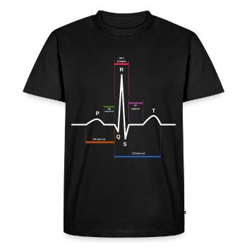 ecg battement de cœur - T-shirt Premium bio Homme - noir - Devant - Nico (187cm)