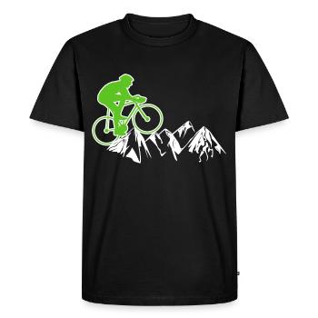 Mountain biking mountains gift design cycling - Men's Premium Organic T-Shirt - black - Front - Nico (187cm)