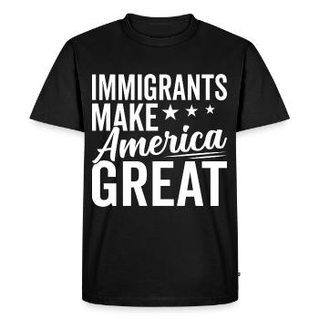 Immigrants USA Immigration Lovers Proud - T-shirt Premium bio Homme - noir - Devant - Nico (187cm)
