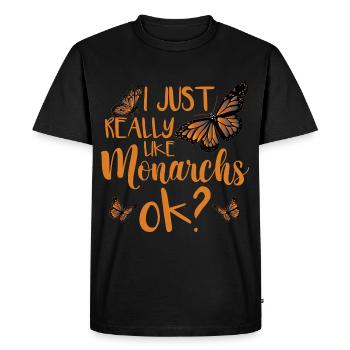 Monarch Butterfly - Men's Premium Organic T-Shirt - black - Front - Nico (187cm)