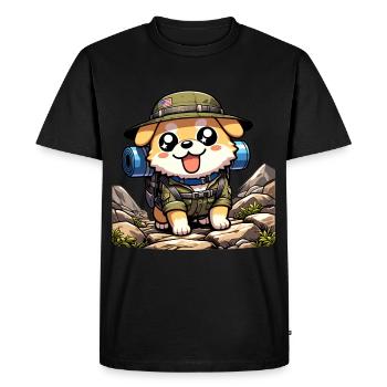 Dog Hiking Adventure Pup Apparel - Men's Premium Organic T-Shirt - black - Front - Nico (187cm)