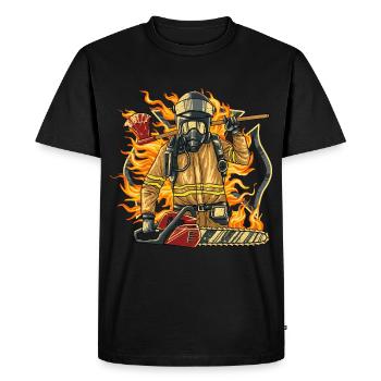 Volunteer Fire Department Firefighter - Men's Premium Organic T-Shirt - black - Front - Nico (187cm)