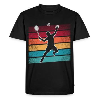 Badminton - Men's Premium Organic T-Shirt - black - Front - Nico (187cm)