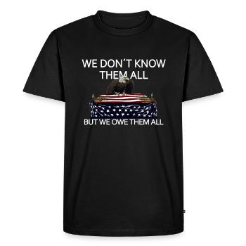 We Don't Know Them All But We Owe Them All Veteran - Men's Premium Organic T-Shirt - black - Front - Nico (187cm)