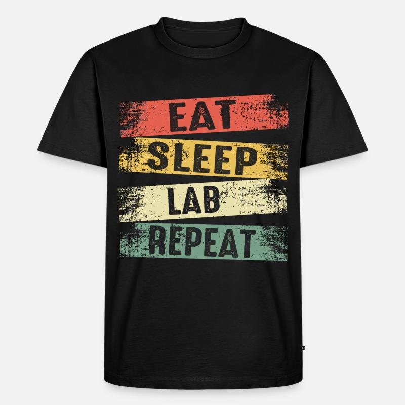 Eat sleep lab repeat - Männer Premium Bio T-Shirt - Schwarz