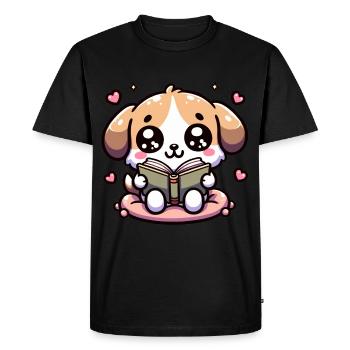 Chien de lecture Reading Rover barboteuses - T-shirt Premium bio Homme - noir - Devant - Nico (187cm)