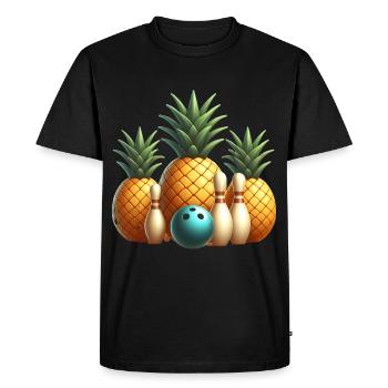 Bowling Pineapple 🎳🍍 - Holidays in Bowling - Men's Premium Organic T-Shirt - black - Front - Nico (187cm)