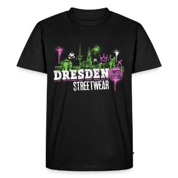 Dresden Skyline City Germany Graffiti - Men's Premium Organic T-Shirt - black - Front - Nico (187cm)