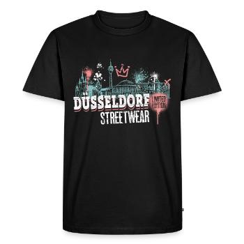 Düsseldorf, Skyline, ville, Allemagne, graffiti - T-shirt Premium bio Homme - noir - Devant - Nico (187cm)