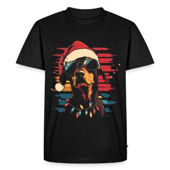 Doberman Christmas Sunglasses - Men's Premium Organic T-Shirt - black - Front - Nico (187cm)
