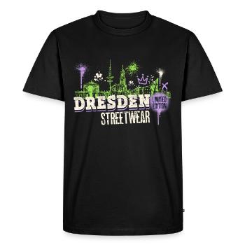 Dresden Skyline City Germany Graffiti - Men's Premium Organic T-Shirt - black - Front - Nico (187cm)