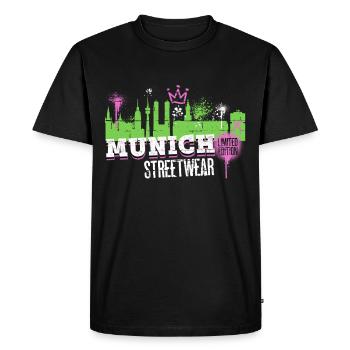 Munich Munich Skyline Ville Allemagne Graffiti - T-shirt Premium bio Homme - noir - Devant - Nico (187cm)