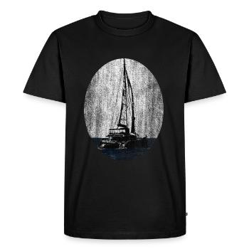 Catamaran Sailor Sailing Ship - Men's Premium Organic T-Shirt - black - Front - Nico (187cm)