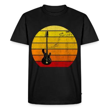 Retro Bass Guitar Bass Player Guitar - Men's Premium Organic T-Shirt - black - Front - Nico (187cm)