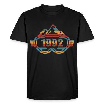 Skier Ski Goggles Skiing Ski 1992 Birthday - Men's Premium Organic T-Shirt - black - Front - Nico (187cm)