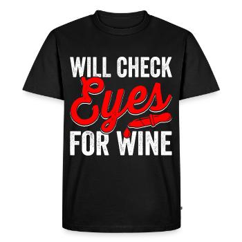L’ophtalmologiste vérifiera les yeux pour le vin - T-shirt Premium bio Homme - noir - Devant - Nico (187cm)