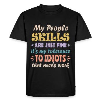 Mes compétences sociales vont bien - T-shirt Premium bio Homme - noir - Devant - Nico (187cm)