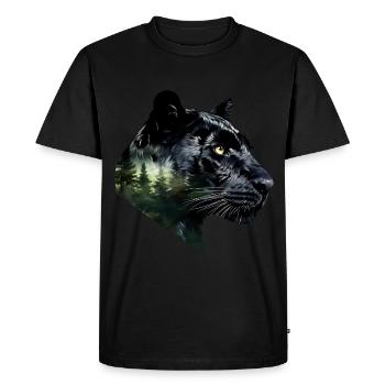 Panthère - T-shirt Premium bio Homme - noir - Devant - Nico (187cm)