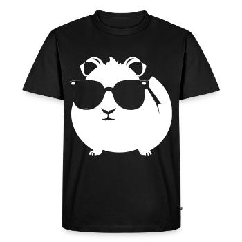 Cochon d’Inde drôle avec des lunettes de soleil Cochons d’Inde - T-shirt Premium bio Homme - noir - Devant - Nico (187cm)
