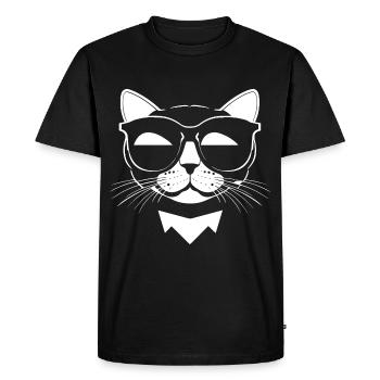Drôle de chat avec des lunettes de soleil Chaton Sunglas Cats - T-shirt Premium bio Homme - noir - Devant - Nico (187cm)