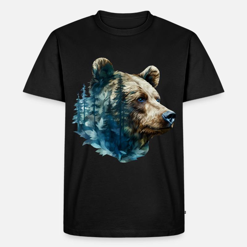 Bär - Männer Premium Bio T-Shirt - Schwarz