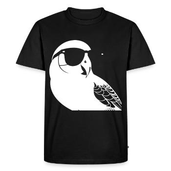Drôle d’oiseau portant des lunettes de soleil Cool Bourke’s Parak - T-shirt Premium bio Homme - noir - Devant - Nico (187cm)