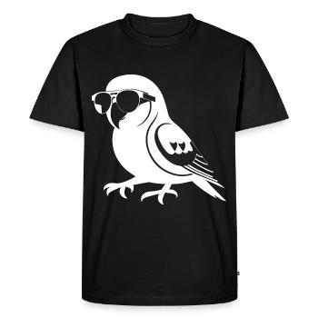 Funny Bird Wearing Sunglasses Cool Bourke's Parak - Men's Premium Organic T-Shirt - black - Front - Nico (187cm)
