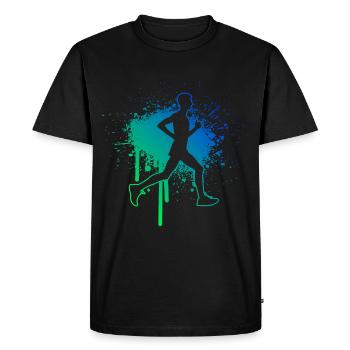 Course à pied de cross-country de jogging femmes - T-shirt Premium bio Homme - noir - Devant - Nico (187cm)