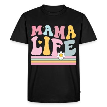 Vie de maman - T-shirt Premium bio Homme - noir - Devant - Nico (187cm)