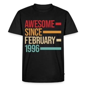 Né génial depuis février 1996 - T-shirt Premium bio Homme - noir - Devant - Nico (187cm)