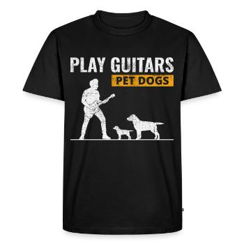 Jouer des guitares Pet Dogs Musicien Bassiste Drôle - T-shirt Premium bio Homme - noir - Devant - Nico (187cm)