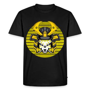Kitsun Vaporwave Japanese Kami Vaporwave Kitsune - Men's Premium Organic T-Shirt - black - Front - Nico (187cm)