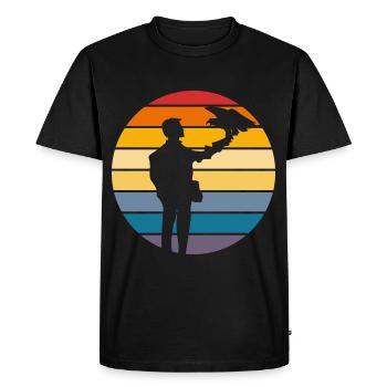 Falconry Ornithology Gift - Men's Premium Organic T-Shirt - black - Front - Nico (187cm)