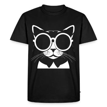 Drôle de chat avec des lunettes de soleil Chaton Sunglas Cats - T-shirt Premium bio Homme - noir - Devant - Nico (187cm)