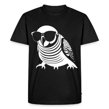 Funny Bird Wearing Sunglasses Cool Bourke's Parak - Men's Premium Organic T-Shirt - black - Front - Nico (187cm)