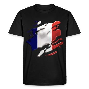 DRAPEAU DE LA FRANCE DRAPEAU FRANCE - T-shirt Premium bio Homme - noir - Devant - Nico (187cm)