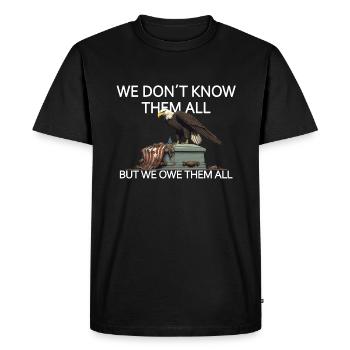 We Don't Know Them All But We Owe Them All Veteran - Men's Premium Organic T-Shirt - black - Front - Nico (187cm)