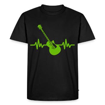 Heartbeat Guitar - Rock 'n' Roll Punk Band Metal - Men's Premium Organic T-Shirt - black - Front - Nico (187cm)