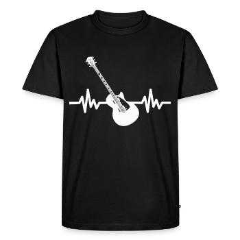 Heartbeat Guitar - Rock n Roll Punk Band Metal - Men's Premium Organic T-Shirt - black - Front - Nico (187cm)