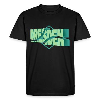 Dresden Germany City 3D Font Skyline - Men's Premium Organic T-Shirt - black - Front - Nico (187cm)