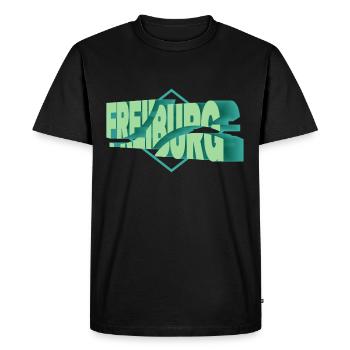 Freiburg Allemagne Ville 3D Police Skyline - T-shirt Premium bio Homme - noir - Devant - Nico (187cm)