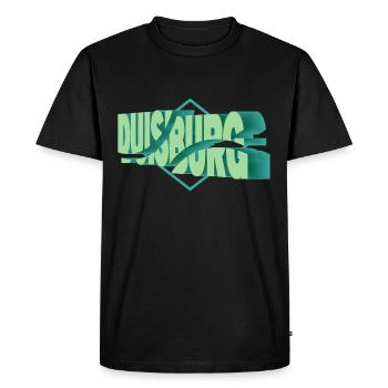 Duisburg Allemagne Ville 3D Police Skyline - T-shirt Premium bio Homme - noir - Devant - Nico (187cm)