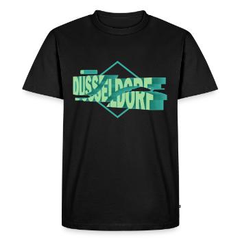 Dusseldorf Allemagne Ville 3D Police Skyline - T-shirt Premium bio Homme - noir - Devant - Nico (187cm)