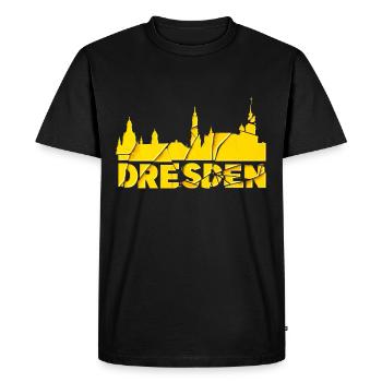 Dresden Germany City Font Skyline Broken - Men's Premium Organic T-Shirt - black - Front - Nico (187cm)