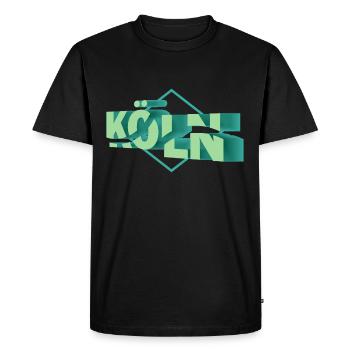 Cologne Allemagne Ville 3D Police Skyline - T-shirt Premium bio Homme - noir - Devant - Nico (187cm)